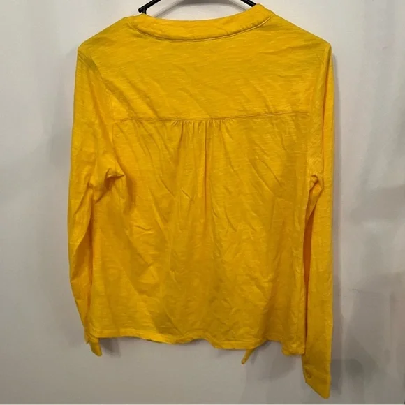 Boden Rachel Tie Neck Jersey Blouse Yellow 8P - Picture 6 of 6